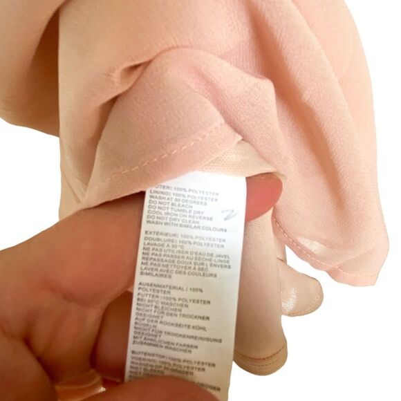 Boohoo Light Pink Flutter Sleeve V-Neck Midi Dress, Wedding Guest, Size 6 - Picture 5 of 13